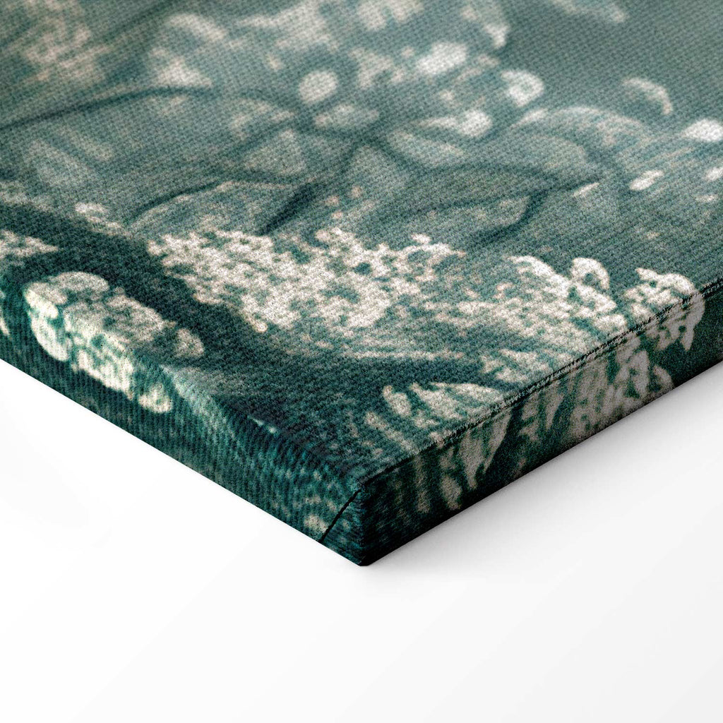 Retro Park and Lake Green Landscape Canvas Print