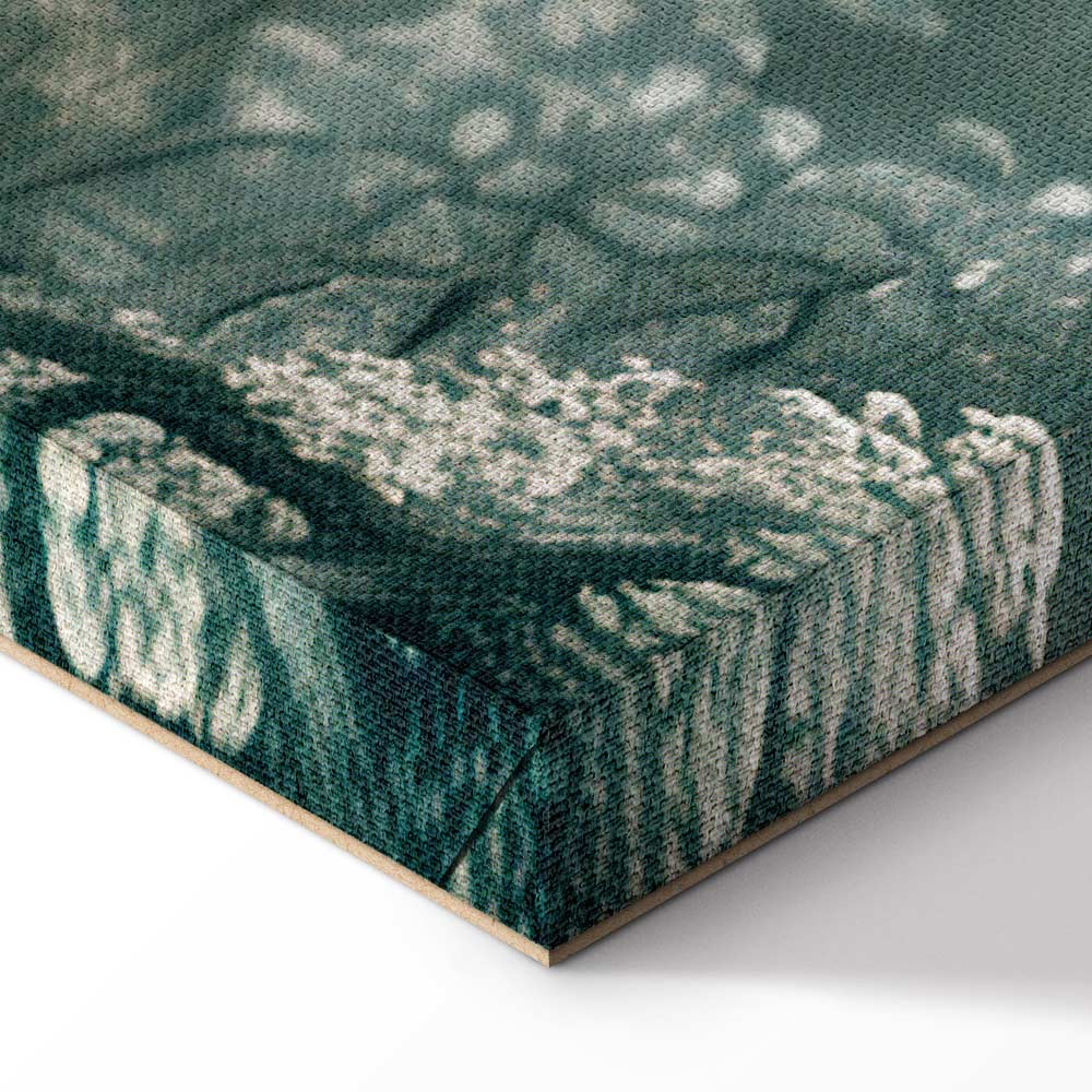 Retro Park and Lake Green Landscape Canvas Print