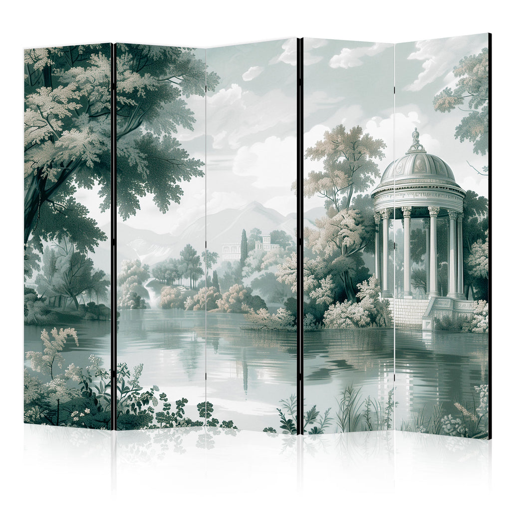 Room Divider Park & Lake Landscape Greens Retro Vintage
