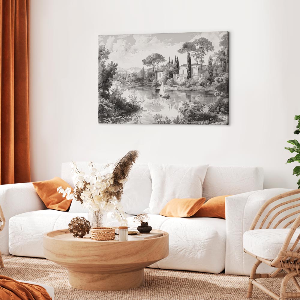 Canvas Print - Vintage Black and White Landscape