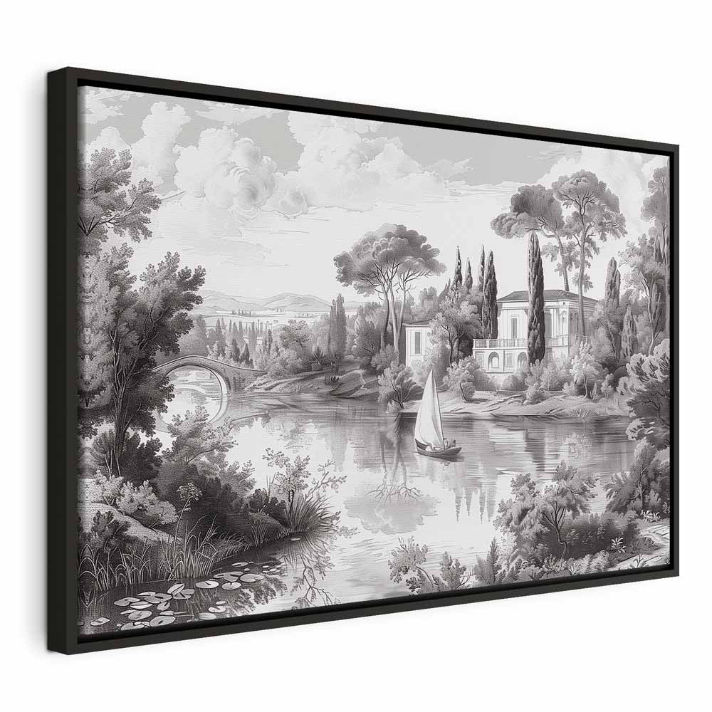 Canvas Print - Vintage Black and White Landscape