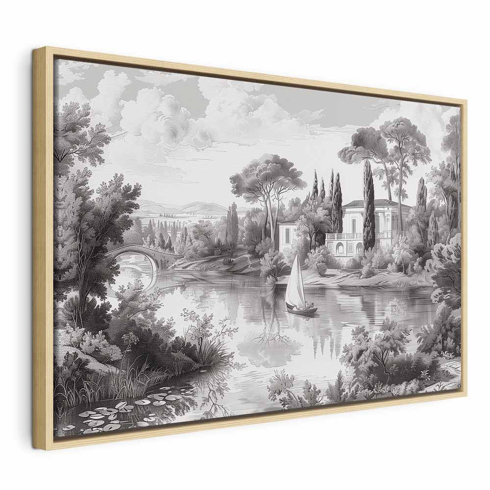 Canvas Print - Vintage Black and White Landscape