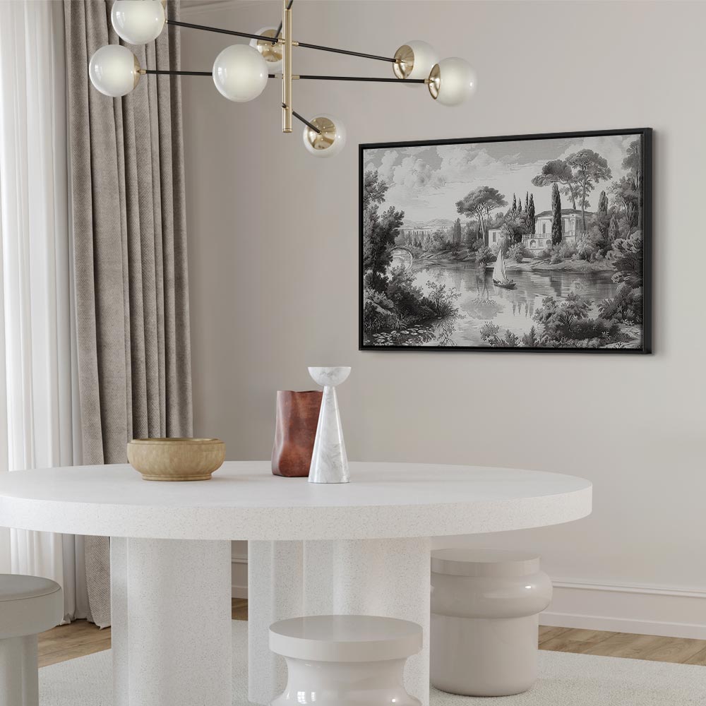 Canvas Print - Vintage Black and White Landscape