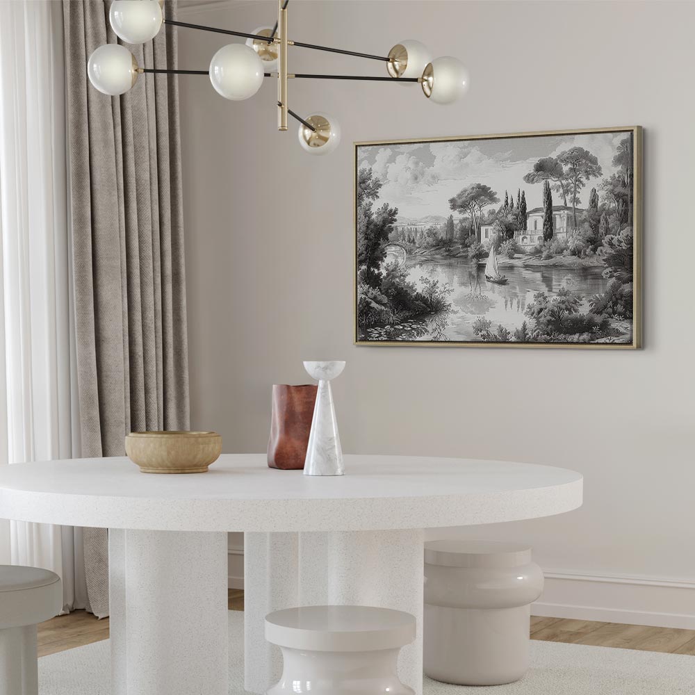 Canvas Print - Vintage Black and White Landscape