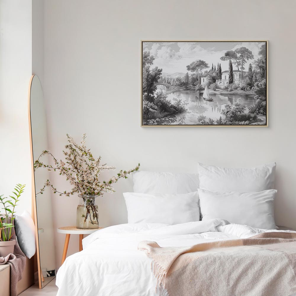 Canvas Print - Vintage Black and White Landscape