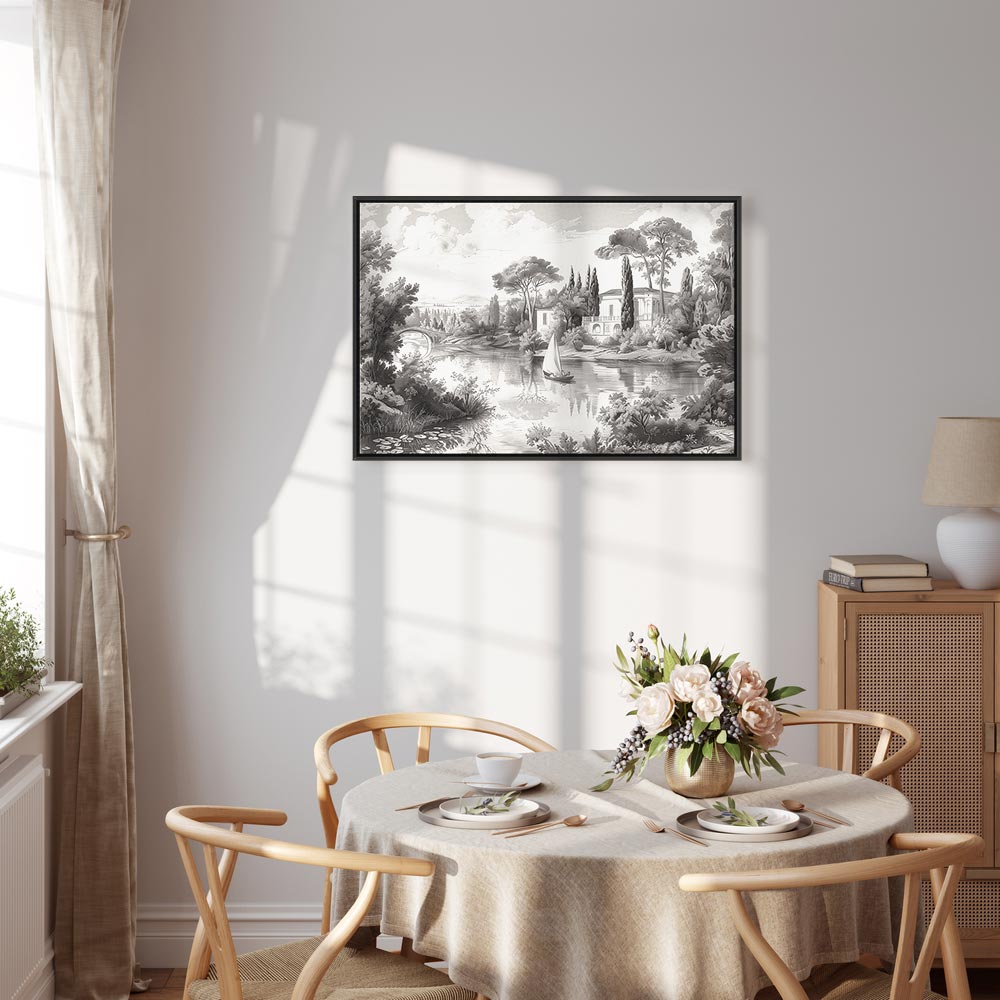 Canvas Print - Vintage Black and White Landscape
