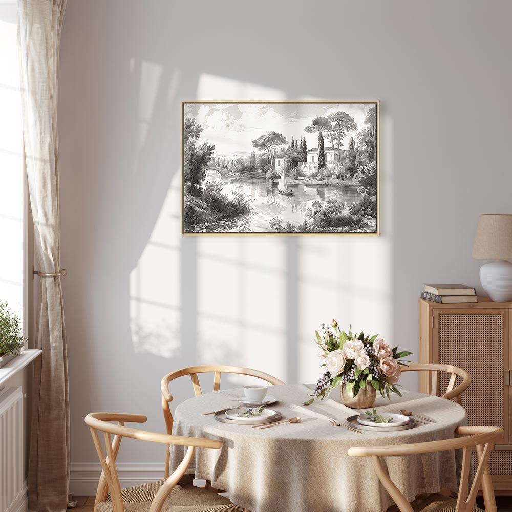 Canvas Print - Vintage Black and White Landscape