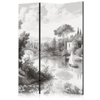 Room Divider - Vintage Landscape in Black & White