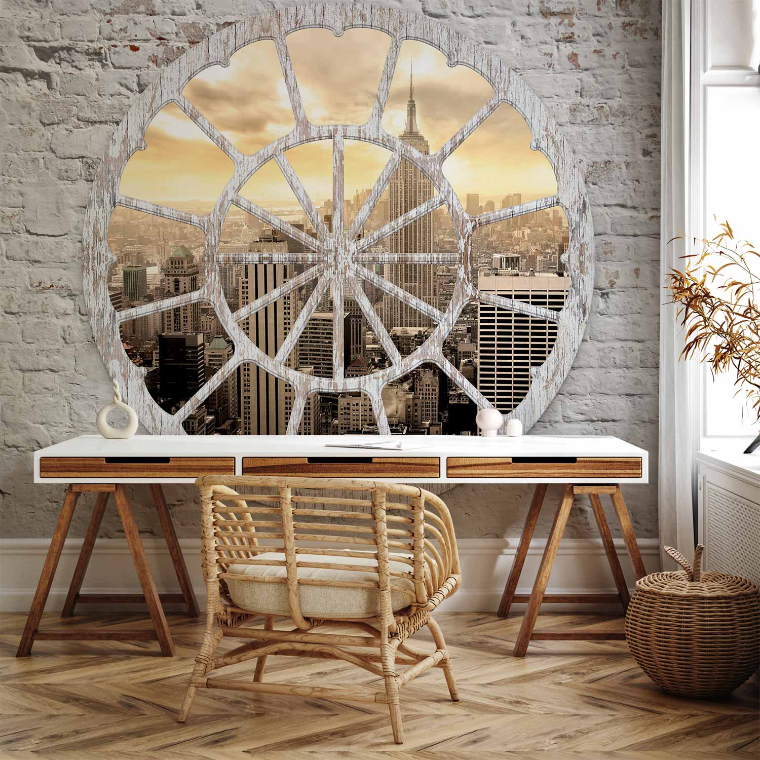 New York Window View City Wall Mural