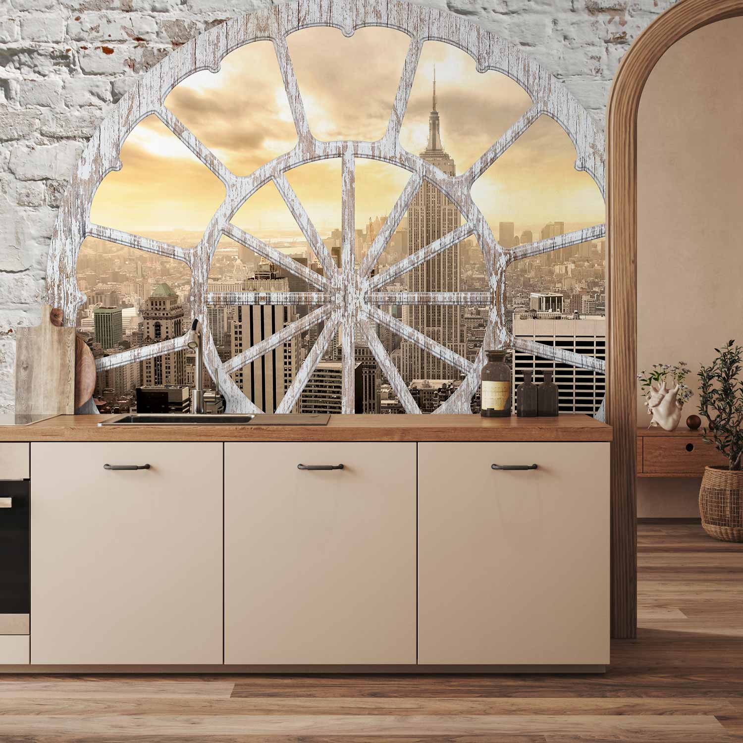 New York Window View City Wall Mural