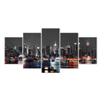 Grey Sky City Night Architecture Canvas Print