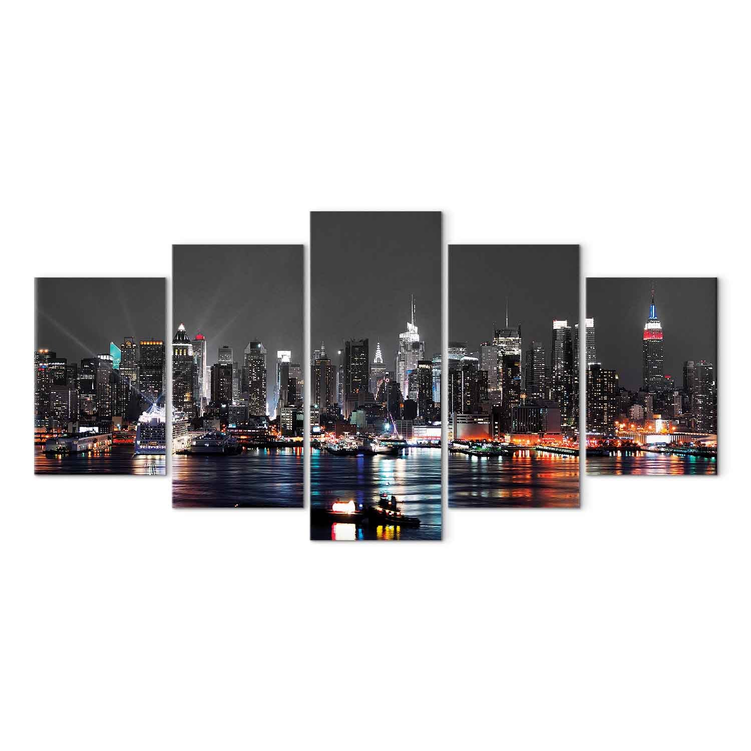 Grey Sky City Night Architecture Canvas Print