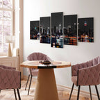 Grey Sky City Night Architecture Canvas Print