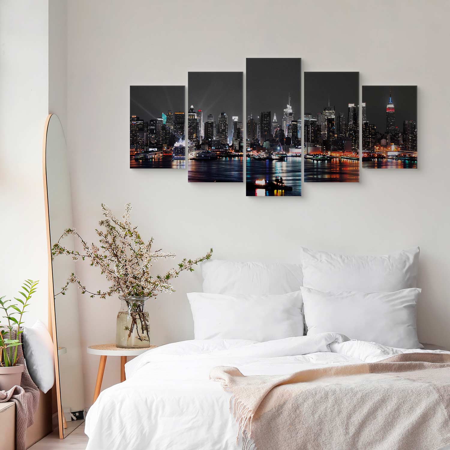 Grey Sky City Night Architecture Canvas Print