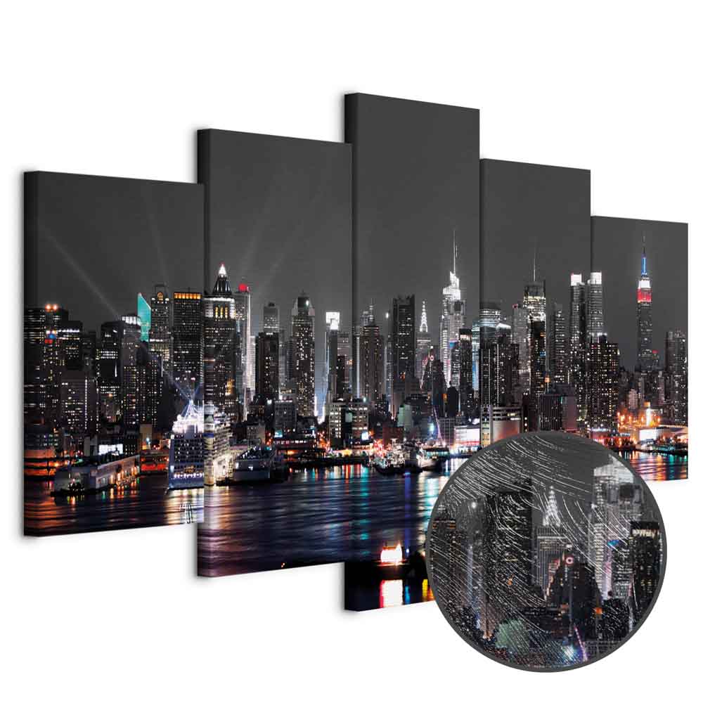 Grey Sky City Night Architecture Canvas Print