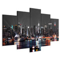 Grey Sky City Night Architecture Canvas Print
