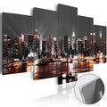 Gray City Skyline Panorama Acrylic Print