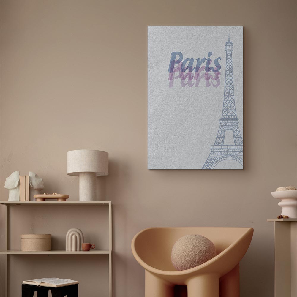 Paris Watercolor Architecture Vertical Canvas Print