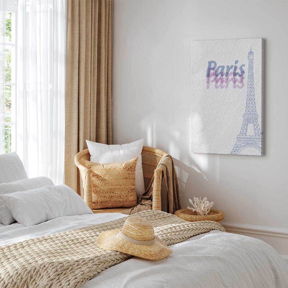 Paris Watercolor Architecture Vertical Canvas Print