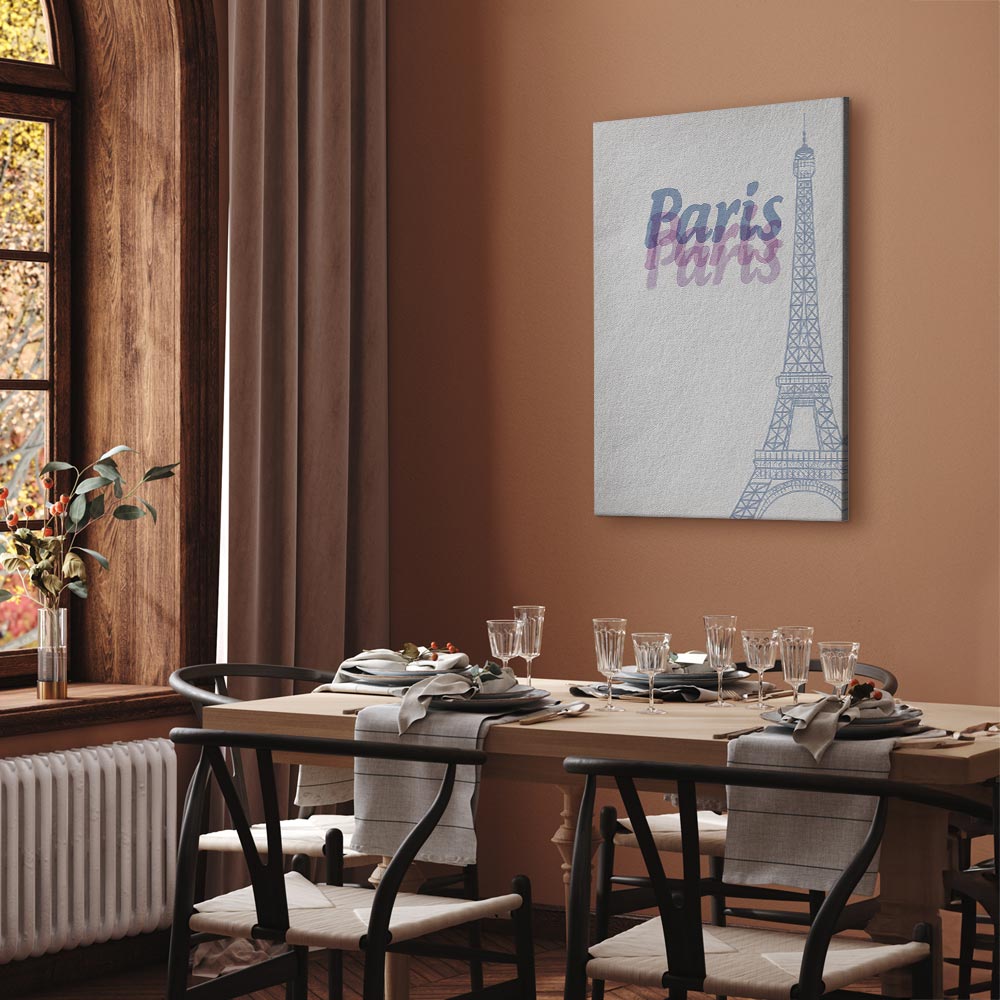 Paris Watercolor Architecture Vertical Canvas Print