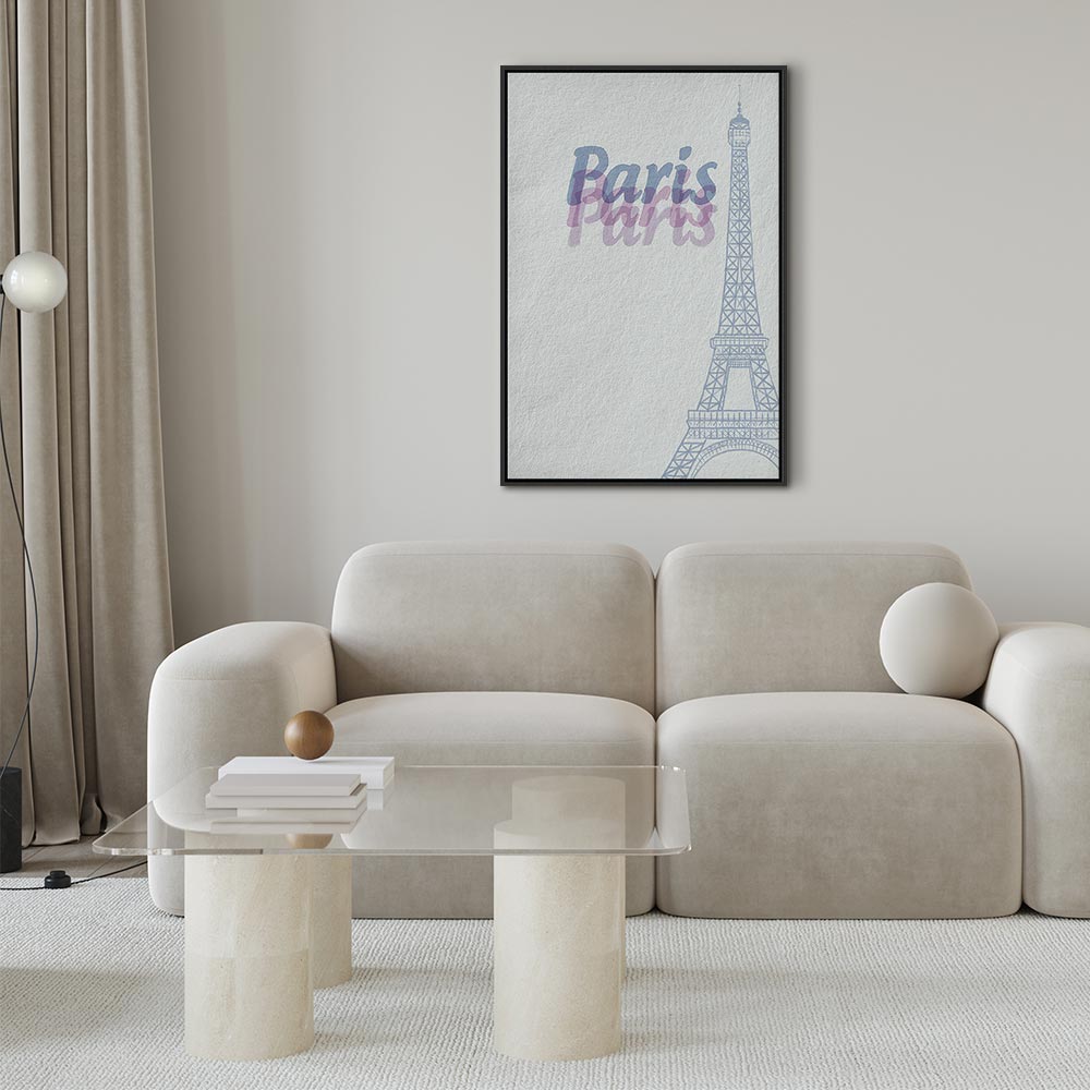Paris Watercolor Architecture Vertical Canvas Print