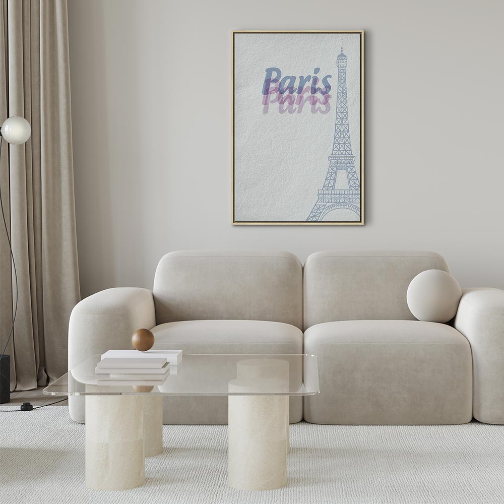 Paris Watercolor Architecture Vertical Canvas Print