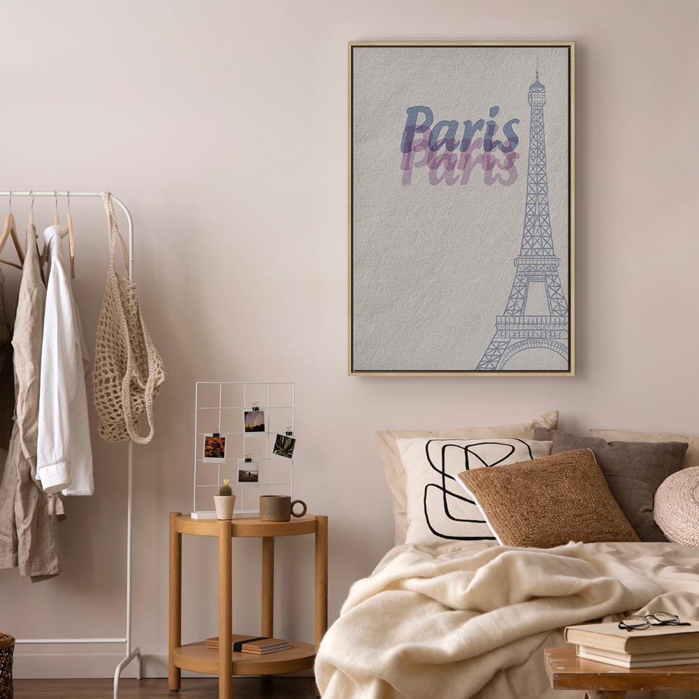 Paris Watercolor Architecture Vertical Canvas Print