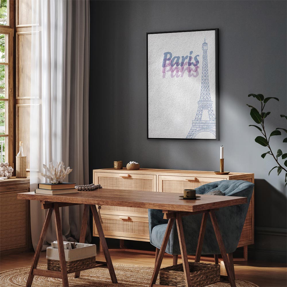 Paris Watercolor Architecture Vertical Canvas Print