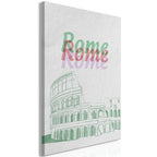 Canvas Print Rome in Watercolours Vertical 1 Part