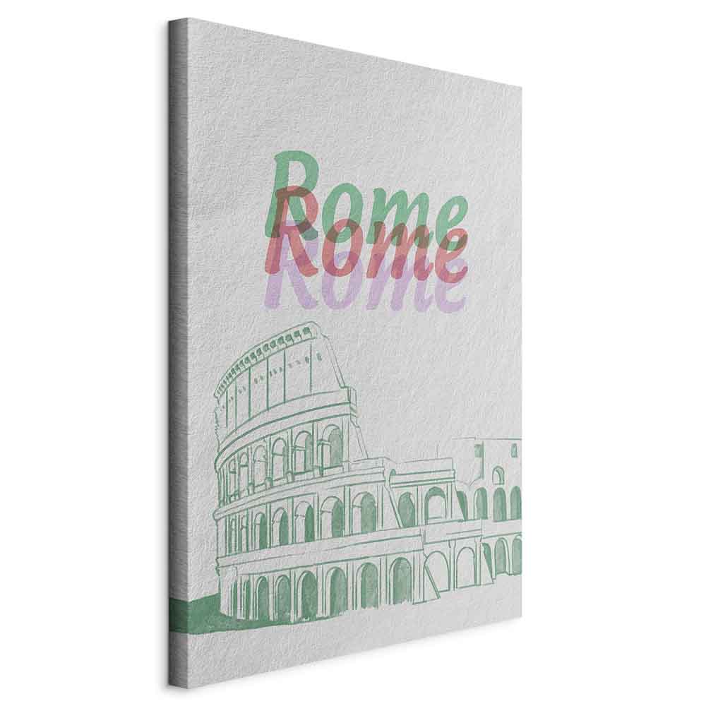 Rome Watercolour Architecture Vertical Canvas Print