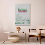 Rome Watercolour Architecture Vertical Canvas Print