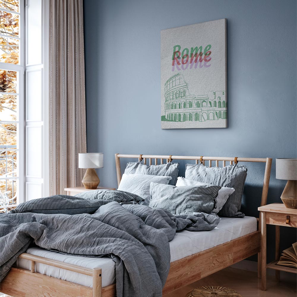 Rome Watercolour Architecture Vertical Canvas Print