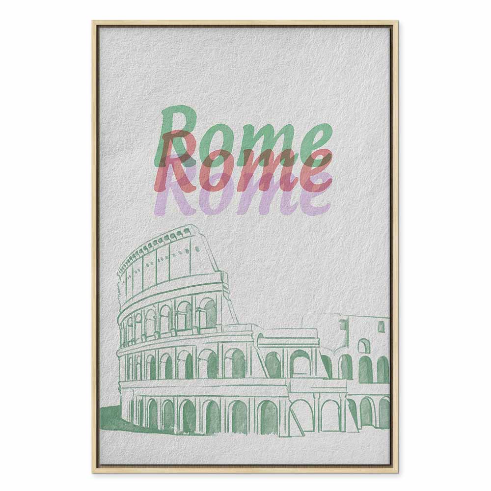 Rome Watercolour Architecture Vertical Canvas Print