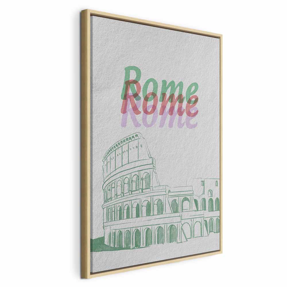 Rome Watercolour Architecture Vertical Canvas Print