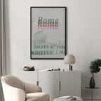 Rome Watercolour Architecture Vertical Canvas Print