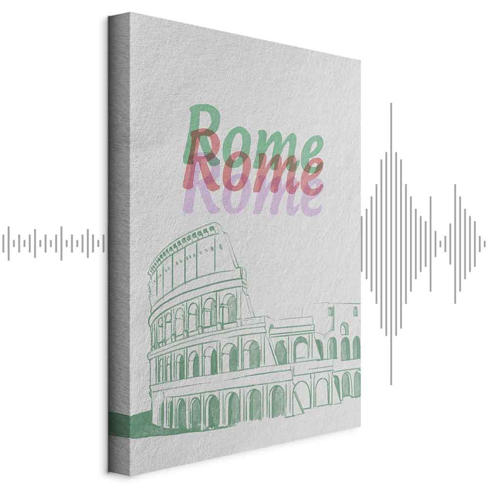 Rome Watercolour Architecture Vertical Canvas Print