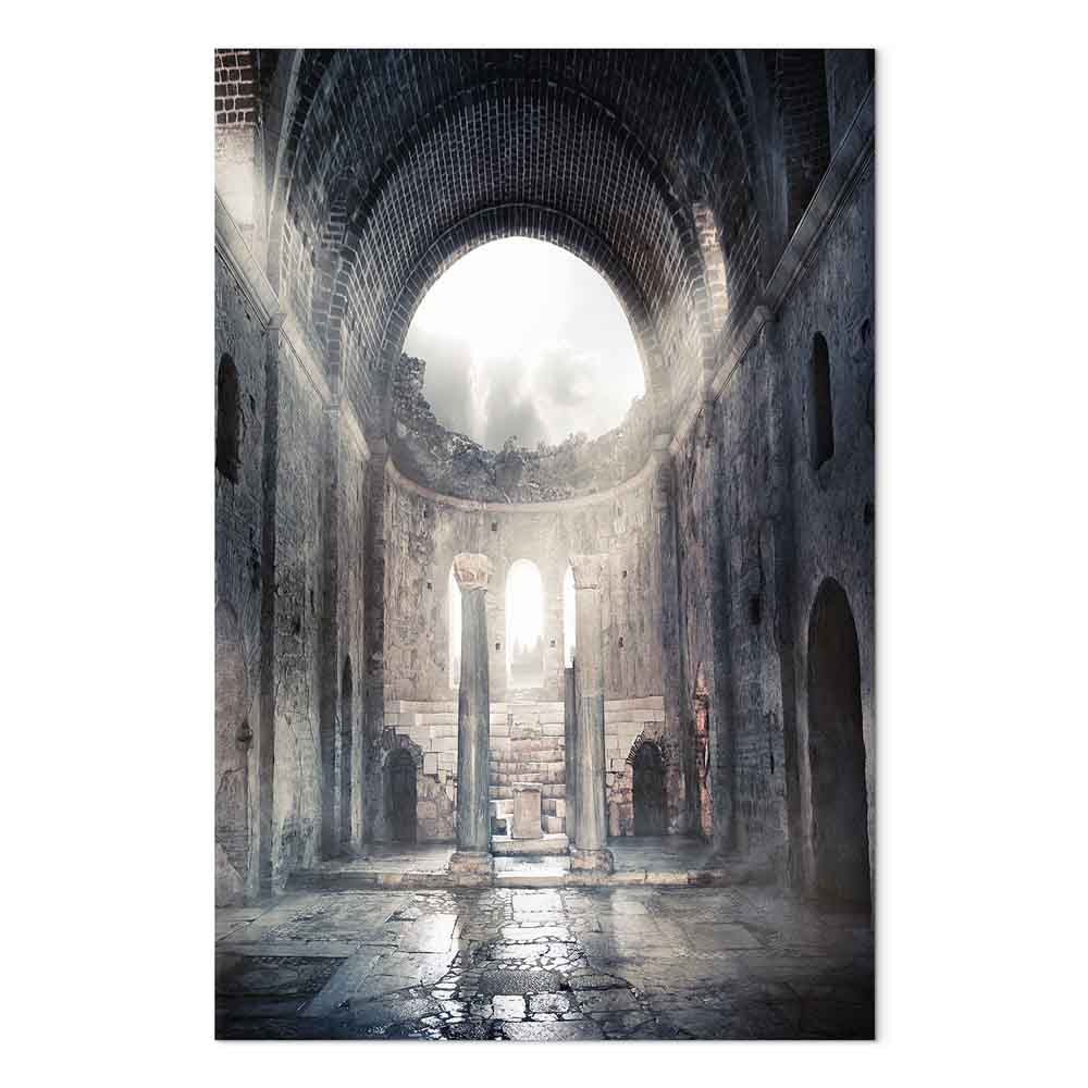 Stone Chamber Architecture Vertical Canvas Print