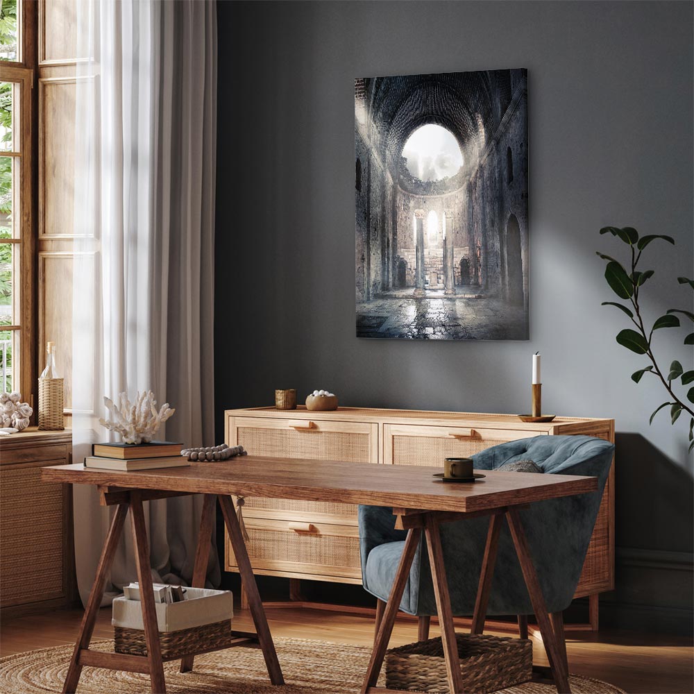 Stone Chamber Architecture Vertical Canvas Print