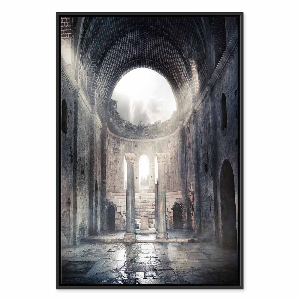 Stone Chamber Architecture Vertical Canvas Print