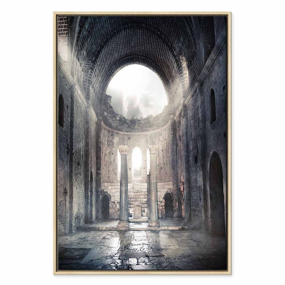 Stone Chamber Architecture Vertical Canvas Print
