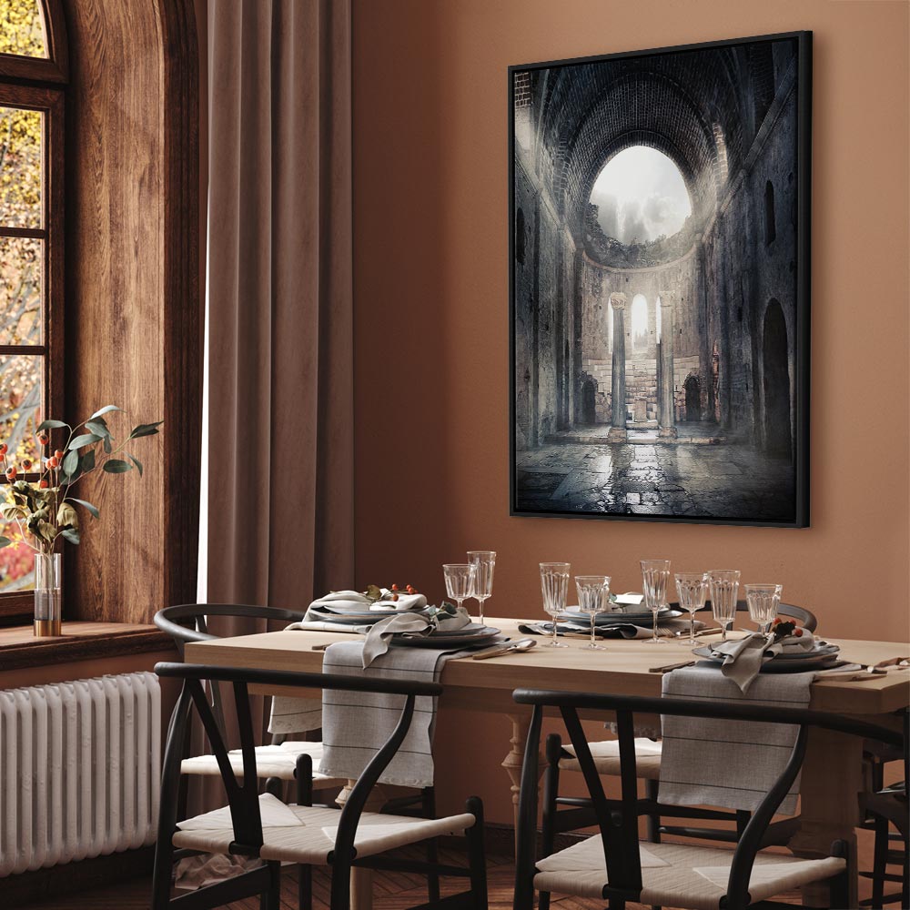 Stone Chamber Architecture Vertical Canvas Print