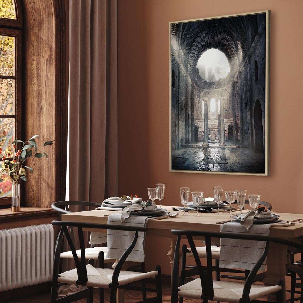 Stone Chamber Architecture Vertical Canvas Print