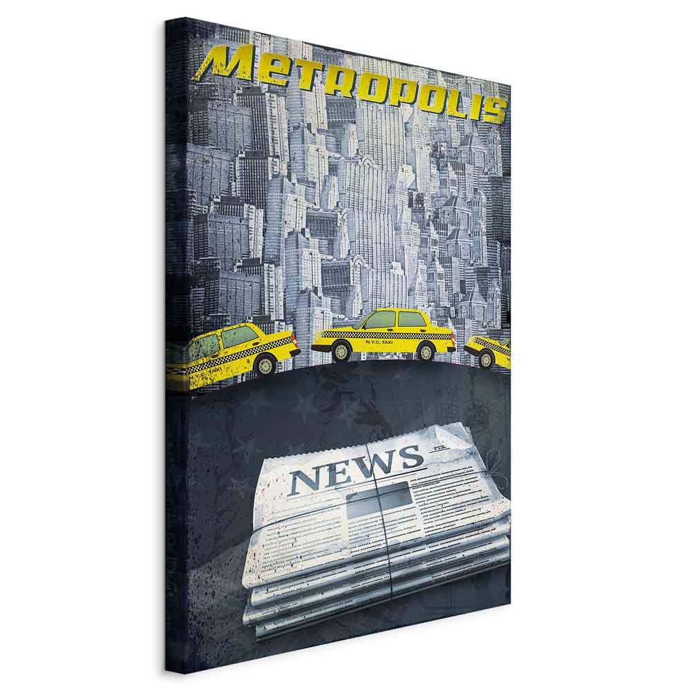 Metropolis Skyline Typography Canvas Print