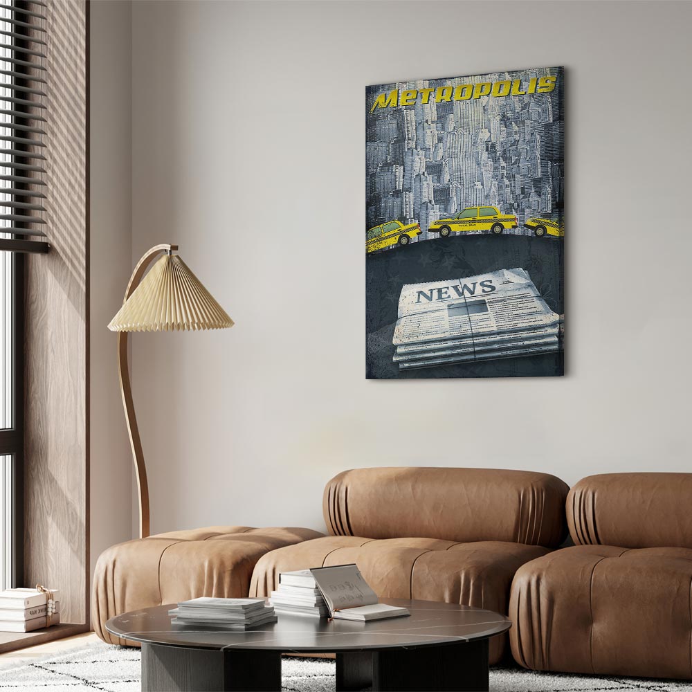 Metropolis Skyline Typography Canvas Print