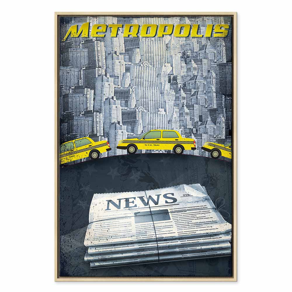 Metropolis Skyline Typography Canvas Print