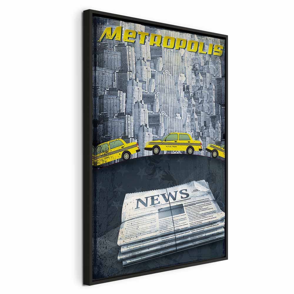 Metropolis Skyline Typography Canvas Print