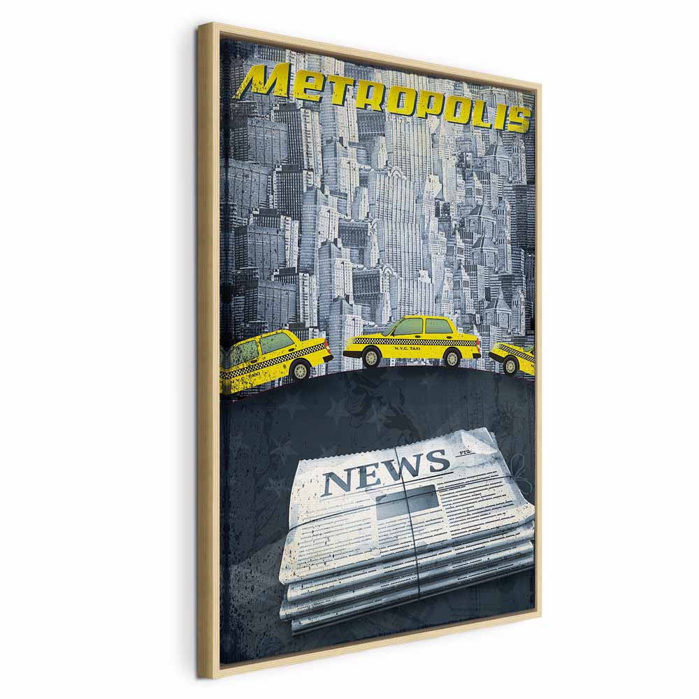 Metropolis Skyline Typography Canvas Print