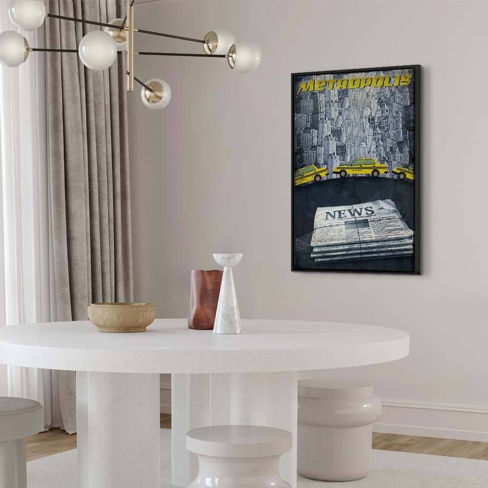 Metropolis Skyline Typography Canvas Print