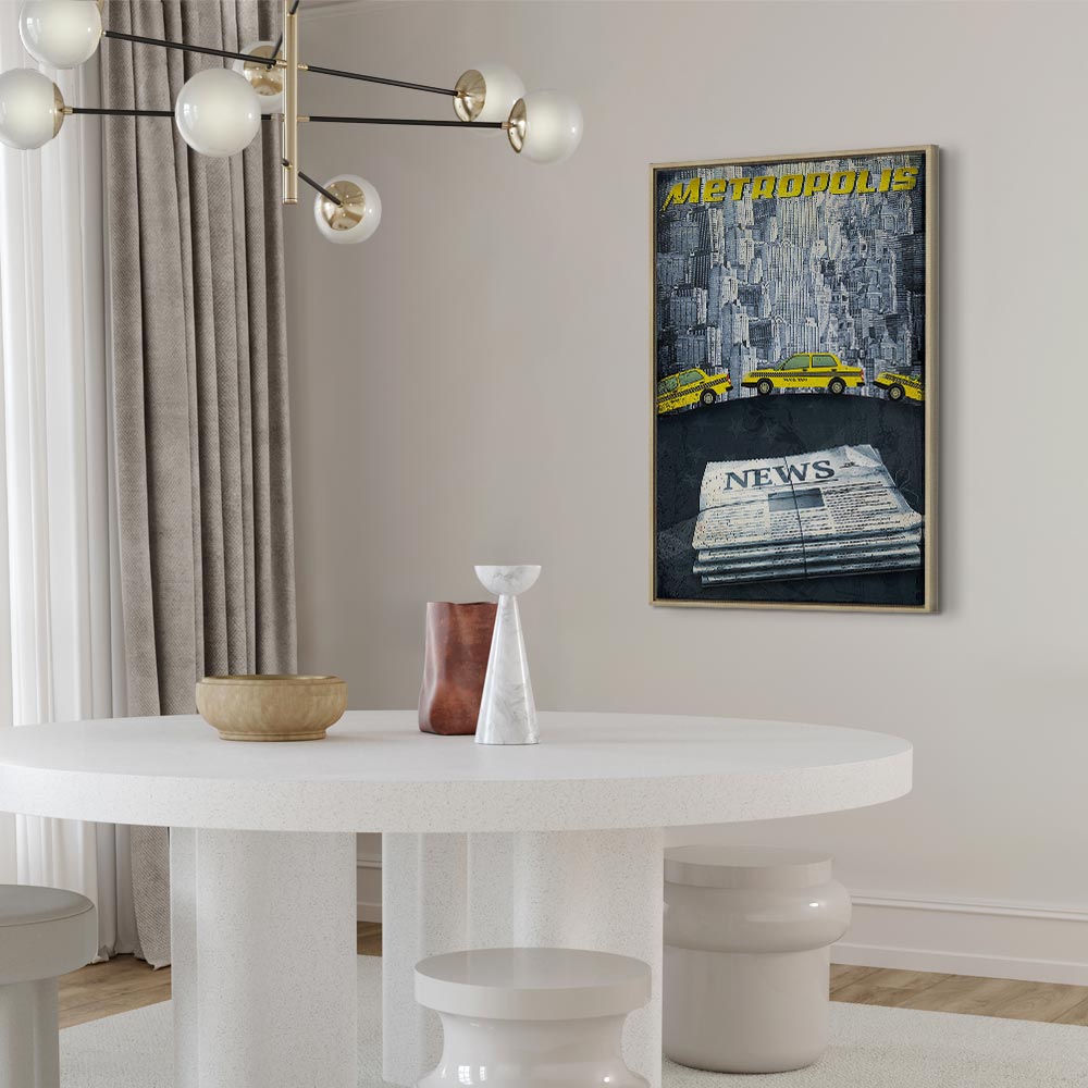 Metropolis Skyline Typography Canvas Print