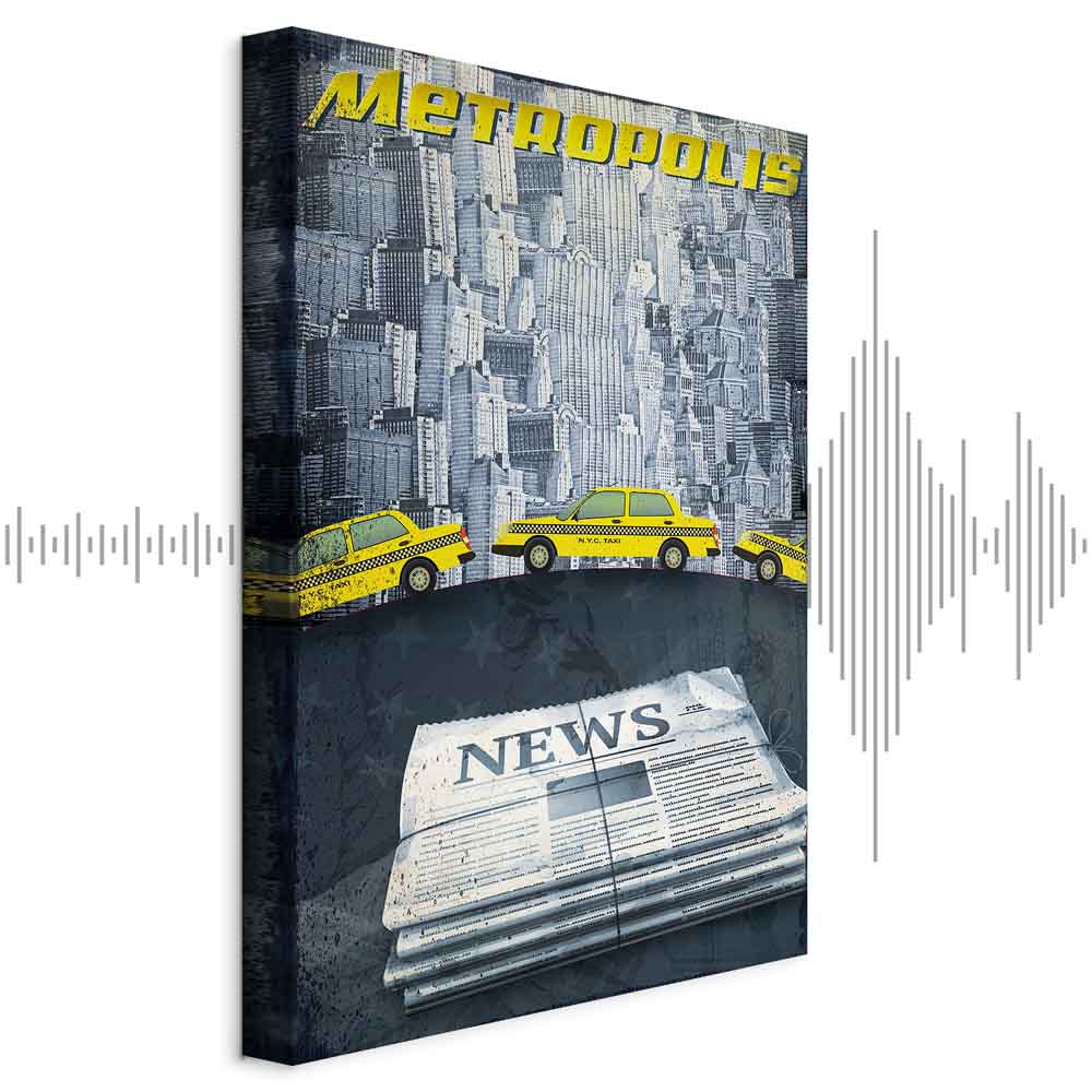 Metropolis Skyline Typography Canvas Print